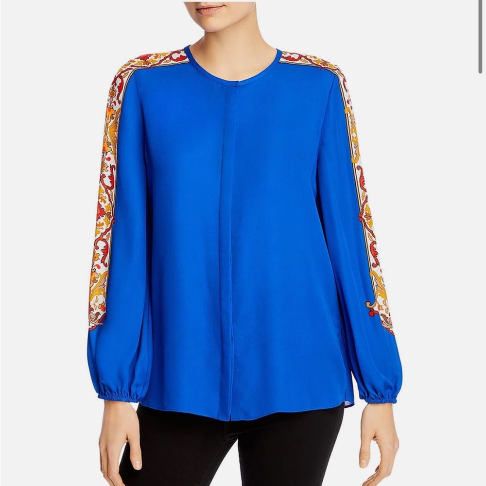 Kobi Halperin Lorna Silk Baroque Button Down Blouse